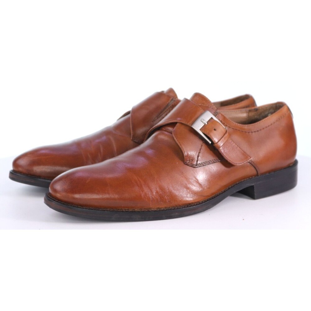 Johnston & Murphy Men's Monk Strap Dress Shoes Size 8.5 M Leather Tan 20-1160